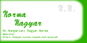 norma magyar business card